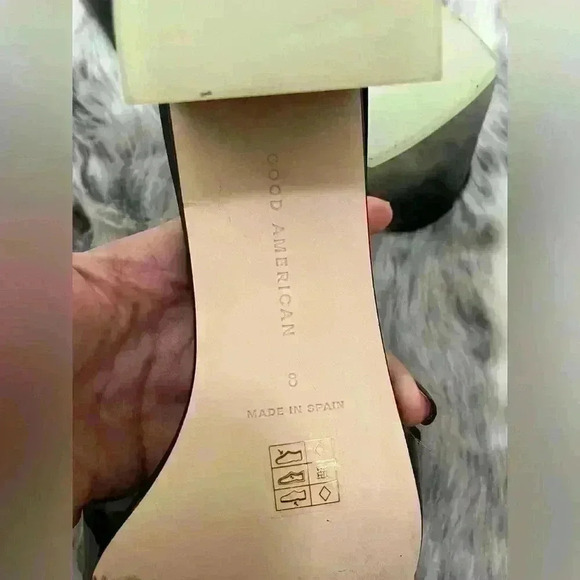 Good American Slide Block Heel Ombre black sz 8 - Picture 6 of 8